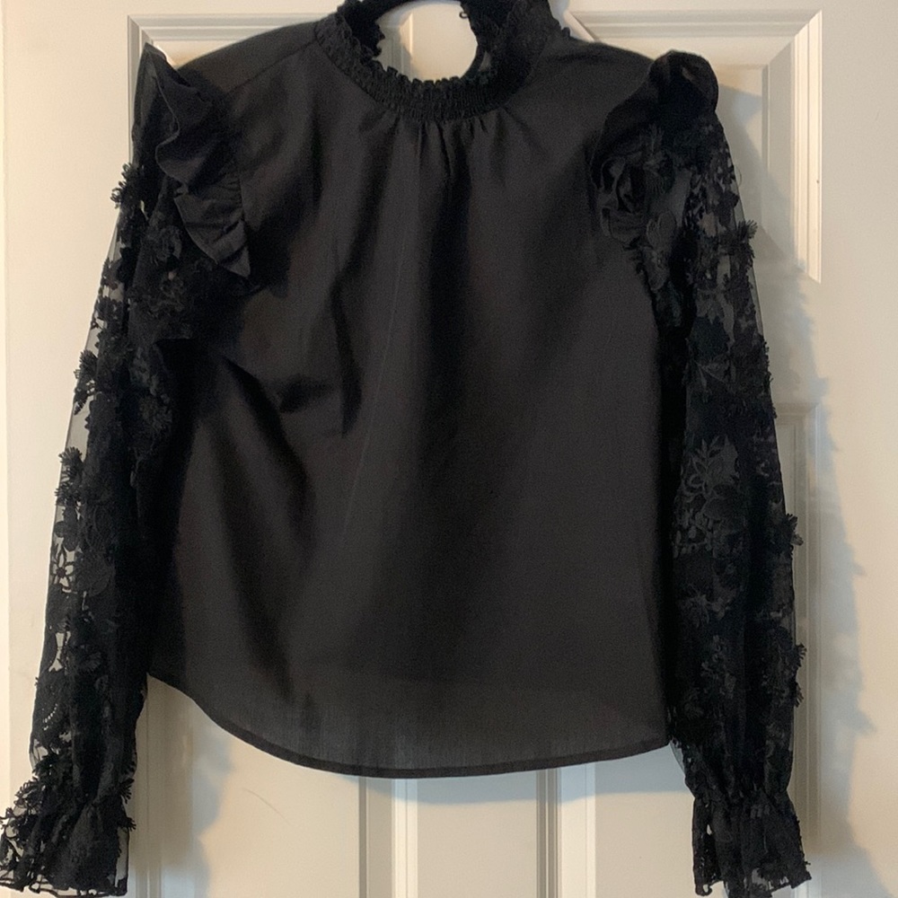 HYFVE black floral blouse